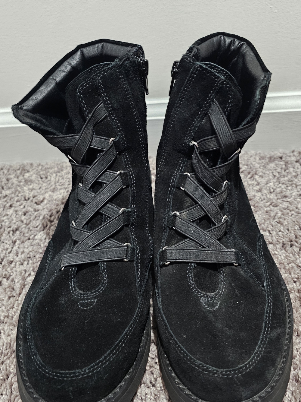 Corso Como Wyndy Black Suede Boots Size 9.5 Leather Upper